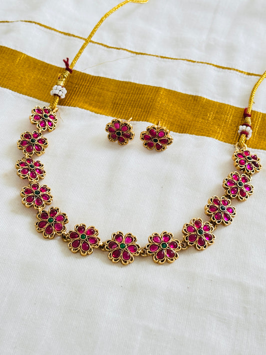 Suma Manjari Necklace (Pink-Green)