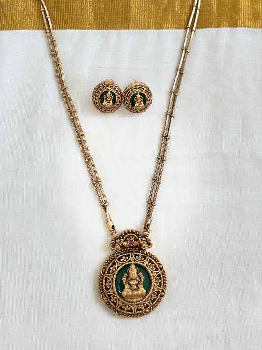 Two layer Mahalakshmi Round Pendant Set
