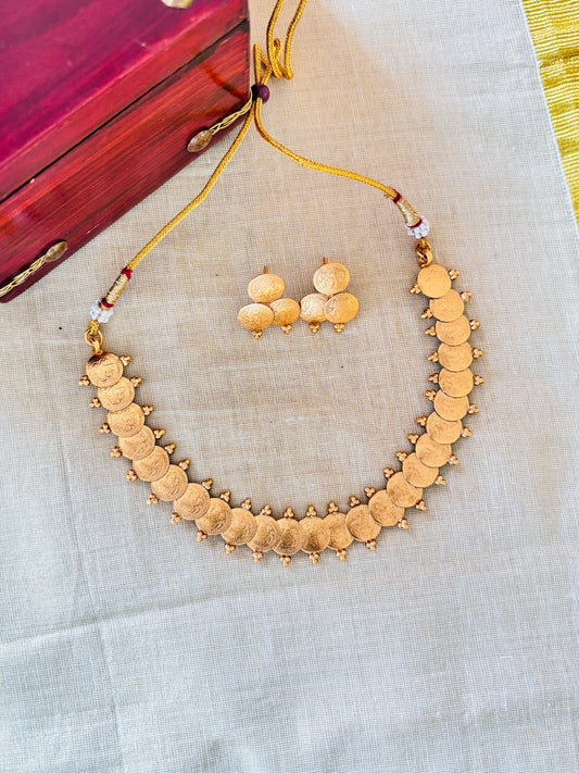 Lakshmi coin necklace-single layer