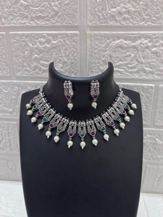 German Silver Necklace Mixed