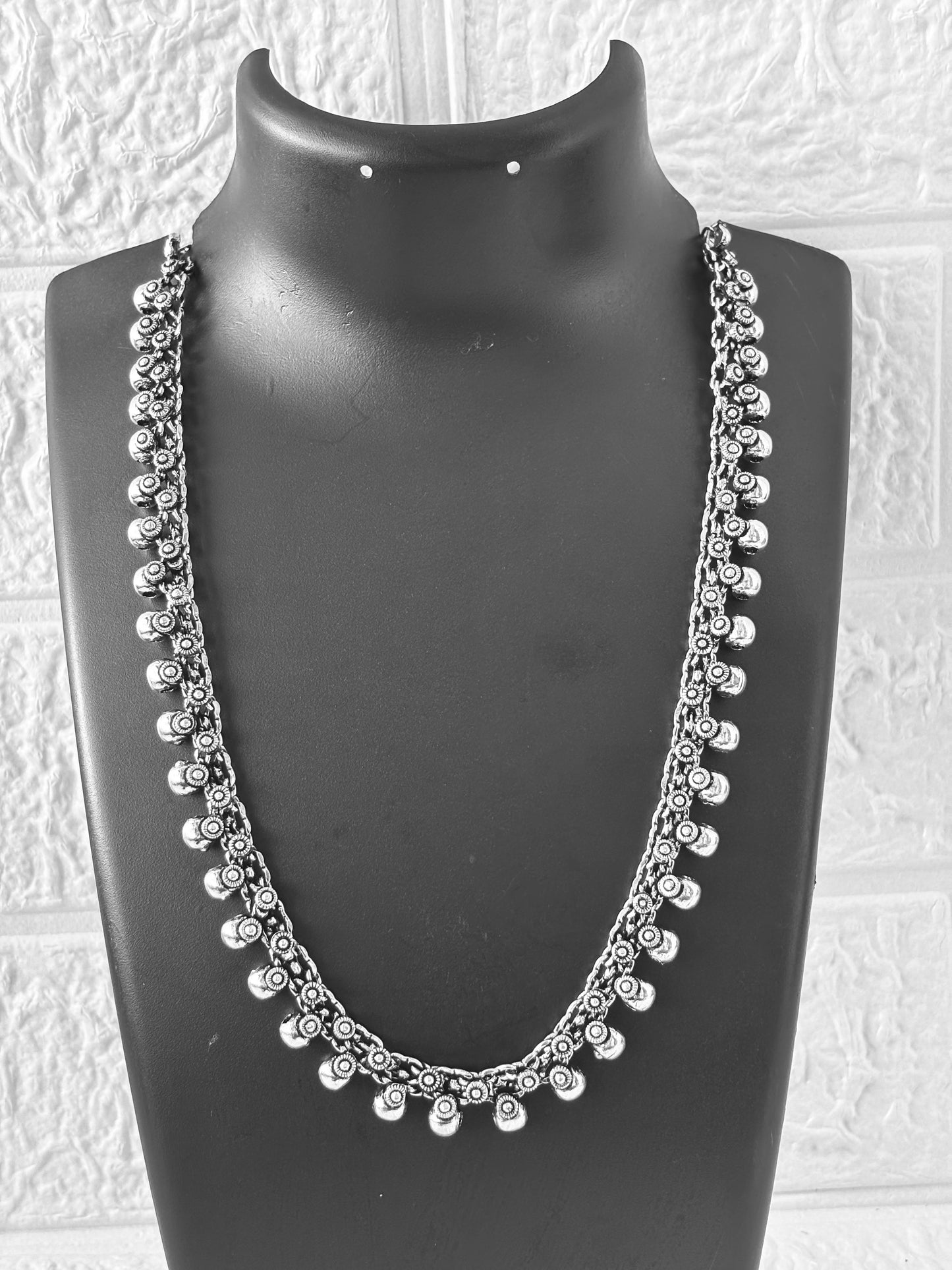 Ghungroo oxidised long necklace