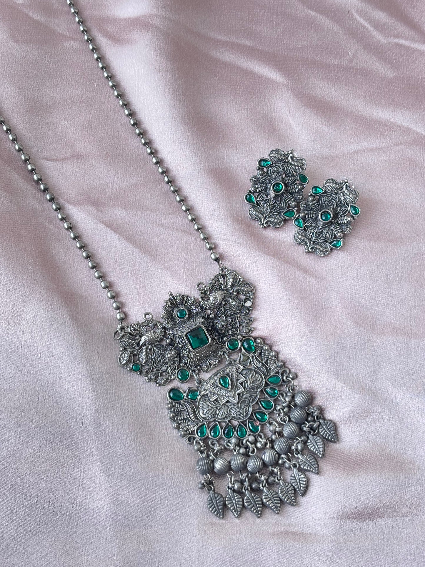 Oxidised Long Haram  Green (36 Inches)