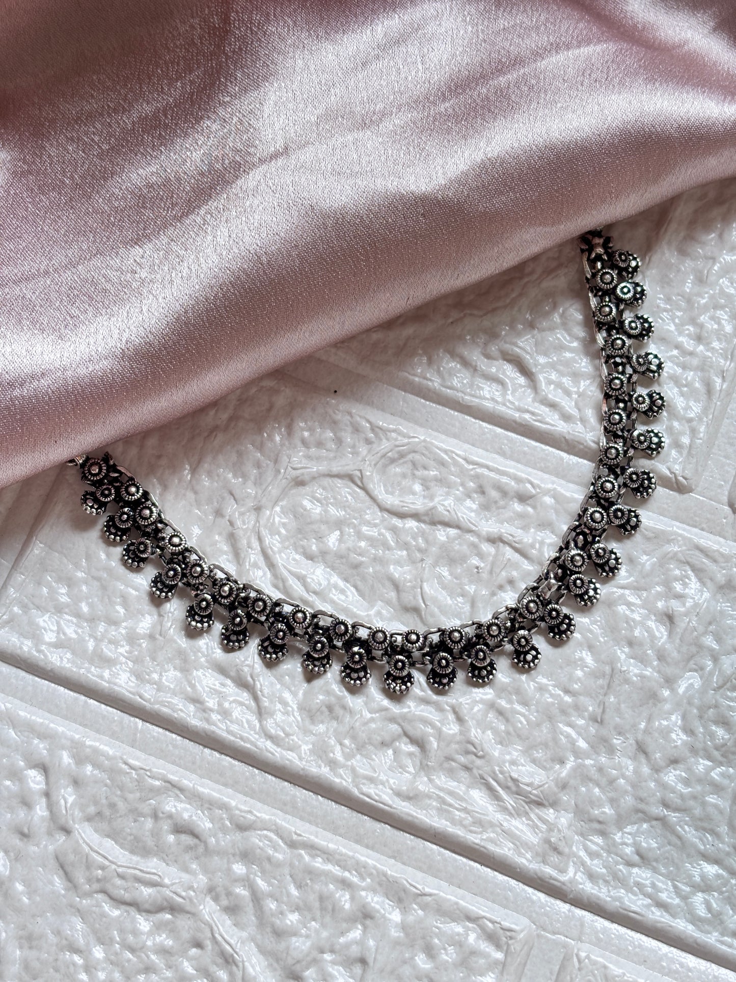 Noor drops oxidised short necklace
