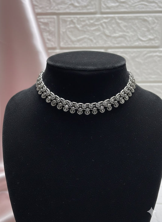 Noor drops oxidised short necklace