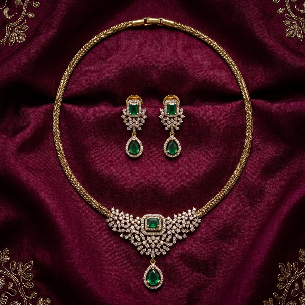 Thilak Short Necklace Green