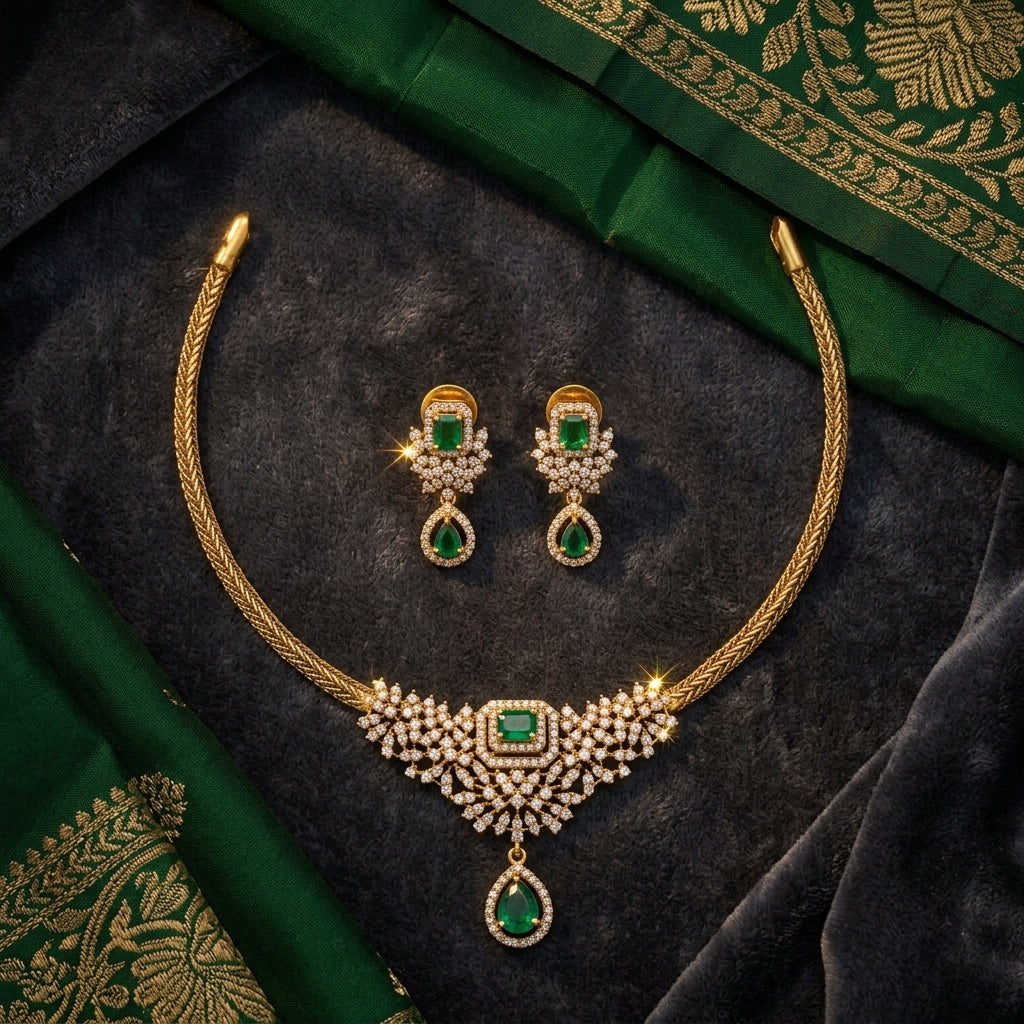 Thilak Short Necklace Green